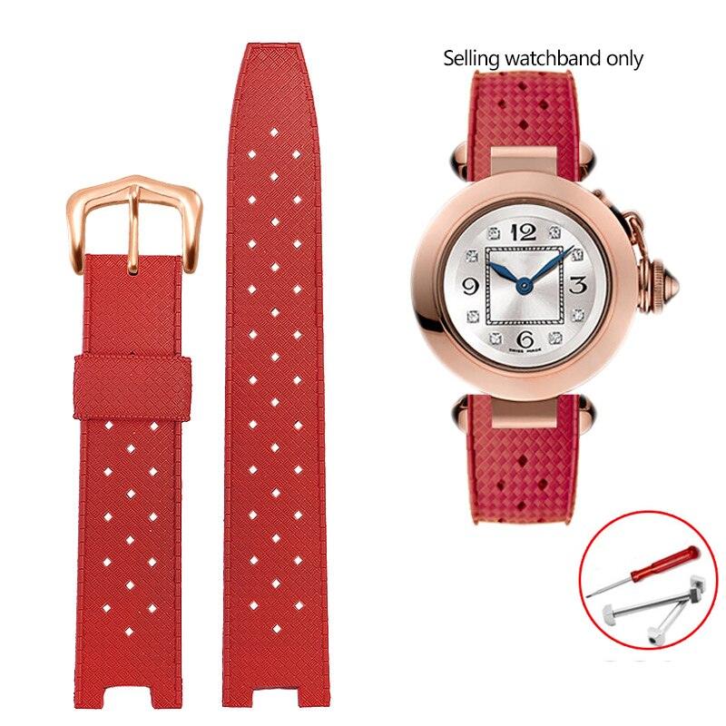 Rubber Silicone Notched Strap for Cartier Pasha